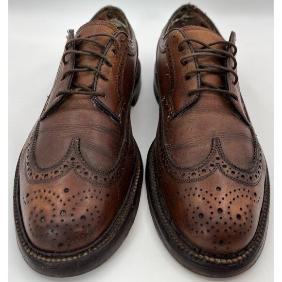 Vintage Florsheim Royal Imperial 93602 Longwing Wingtip Dress Shoes Men’s 8C main image 4